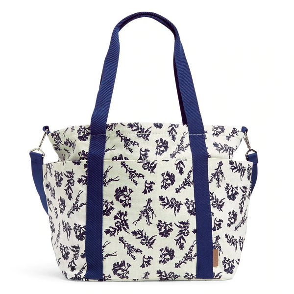 DELUXE STRAW TOTE ADRIFT CORAL BLUE