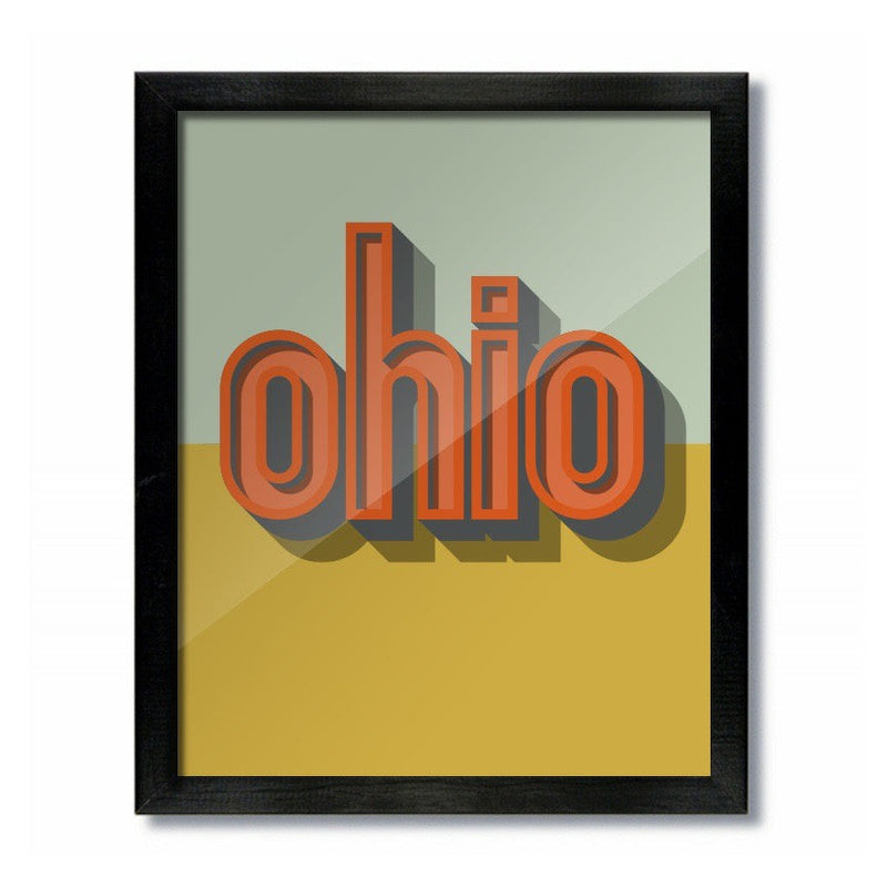 Vintage Ohio Shadow Print - Celebrate Local, Shop The Best of Ohio