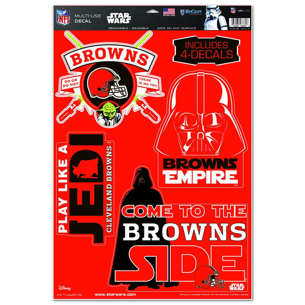 11" x 17" Cleveland Browns Orange Star Wars Decal Sheet of 4