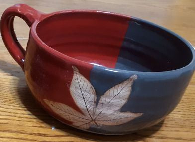 Buckeye Leaf Hand Thrown Ceramic Soup Mug