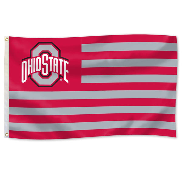 3' x 5' Ohio State Buckeyes Athletic O Striped Flag - Conrads College Gifts