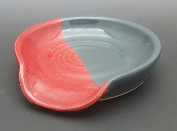 Scarlet and Grey Hand Thrown Ceramic Spoon Rest - Celebrate Local, Shop The Best of Ohio
