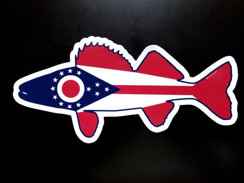 Walleye Ohio State Flag Vinyl Decal Sticker - Celebrate Local, Shop The Best of Ohio