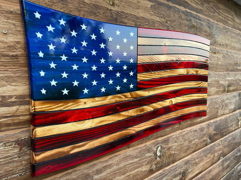 Rustic Wood American Flag Wall Decor
