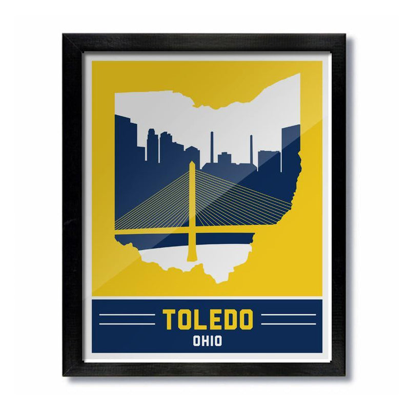Toledo Skyline Blue Print - Celebrate Local, Shop The Best of Ohio