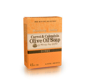 Carrot & Calendula Olive Oil Soap - Citrus (4.5 oz) - Celebrate Local, Shop The Best of Ohio