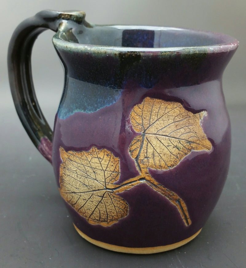 Purple Grape Leaf Hand Thrown Ceramic Mug - Celebrate Local, Shop The Best of Ohio