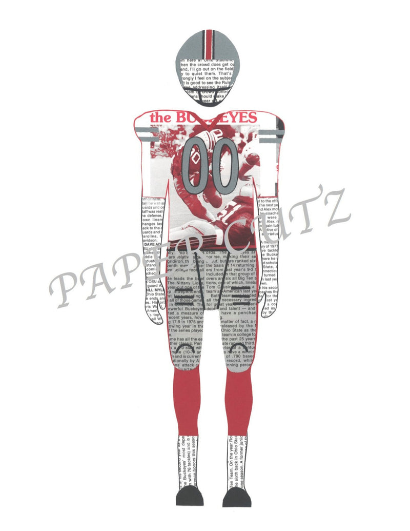 Ohio State Football Player Vintage Print - Celebrate Local, Shop The Best of Ohio
