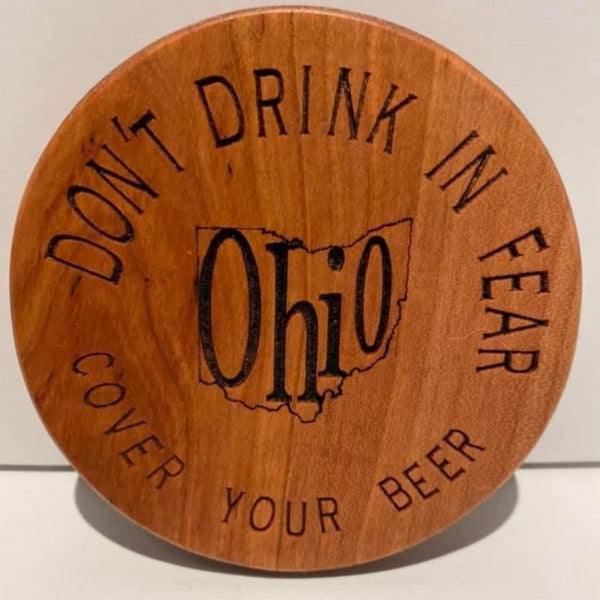 Ohio Wood Beer Deckle Cover / Coaster - Celebrate Local, Shop The Best of Ohio