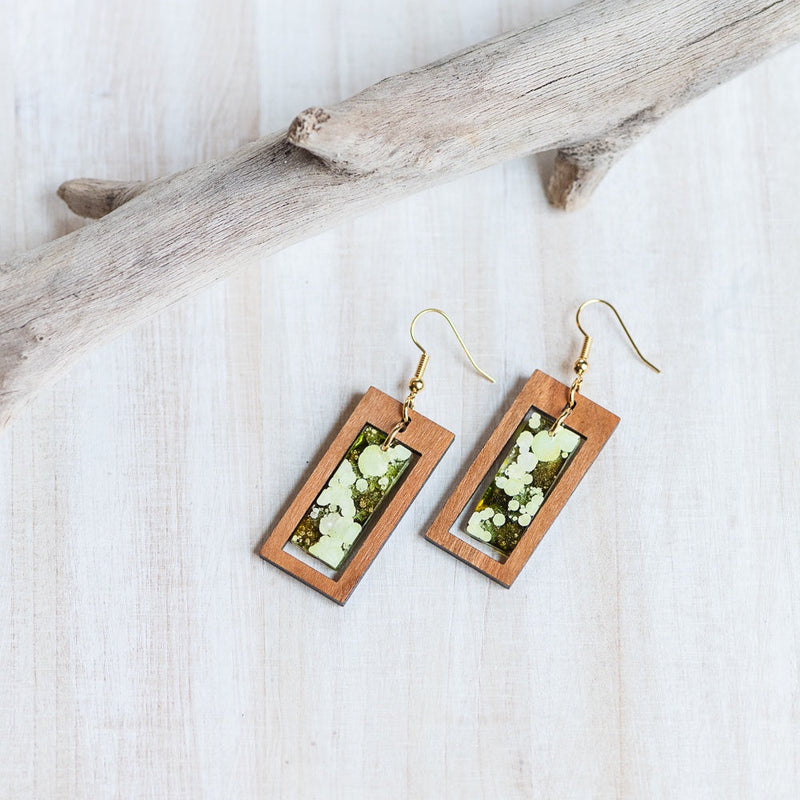 Rectangles with Resin Earrings