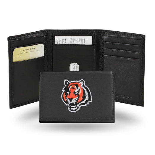 Cincinnati Bengals Embroidered Leather Trifold Wallet - Conrads College Gifts