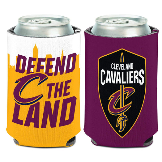 Cleveland Cavaliers Wine and Gold Defend The Land 2 Sided Can Cooler - Conrads College Gifts