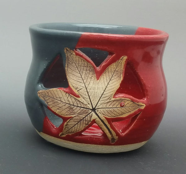 Buckeye Leaf Hand Thrown Ceramic Candle Holder - Celebrate Local, Shop The Best of Ohio