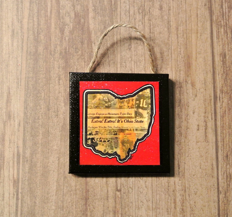 OSU Mini Canvas Ornament - Celebrate Local, Shop The Best of Ohio