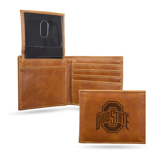 Ohio State Buckeyes Brown Leather Athletic O Bifold Wallet - Conrads College Gifts