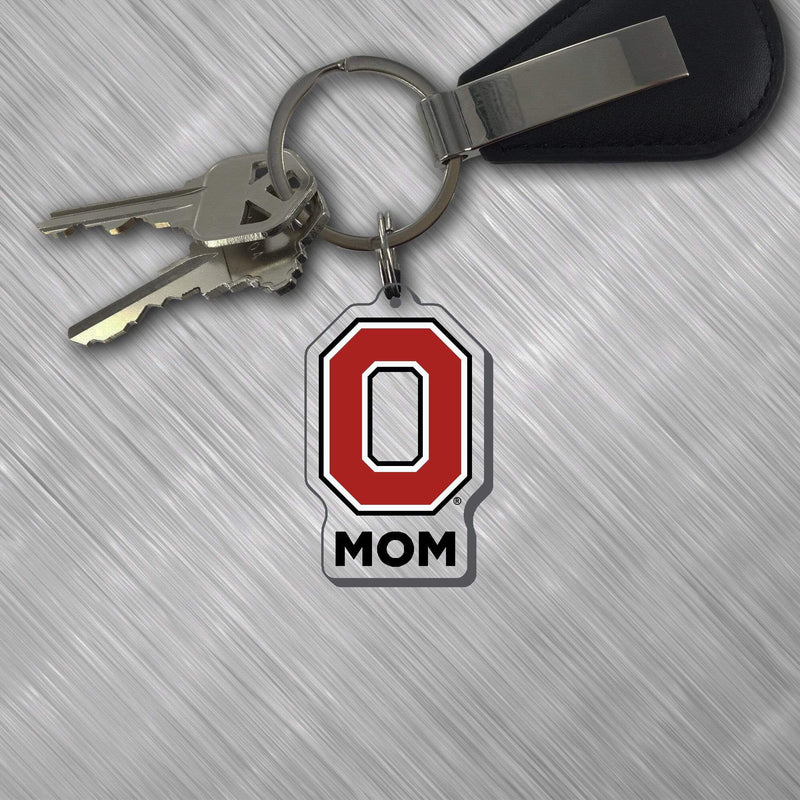 Ohio State Buckeyes Clear Block O Mom Keychain - Conrads College Gifts